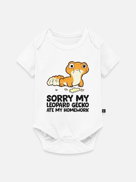 Leopardgecko-Schule Mein Leopardgecko hat meine - Baby Premium Kurzarmbody - Weiß
