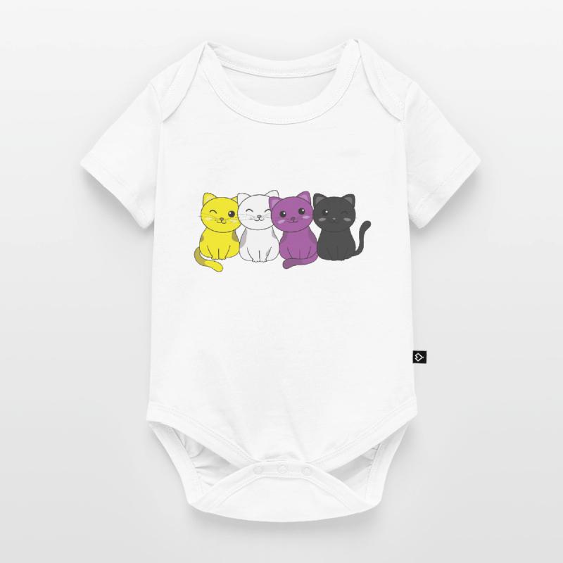 Nonbinary Flag Non Binary Pride LGBTQ cute cat Baby Premium short-sleeve bodysuit