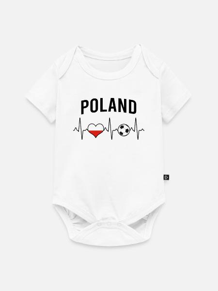 Polen Fußball Herzschlag - Baby Premium Kurzarmbody - Weiß