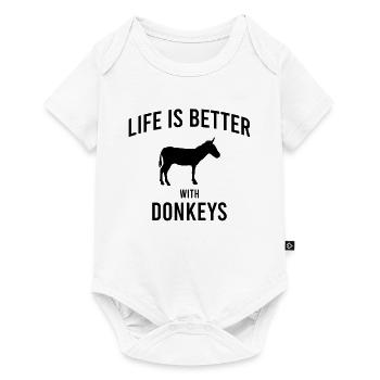 Esel Spruch - Baby Premium Kurzarmbody - Weiß - Vorne
