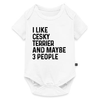 Ich mag Cesky Terrier und vielleicht 3 Personen Hundeliebhaber - Baby Premium Kurzarmbody - Weiß - Vorne