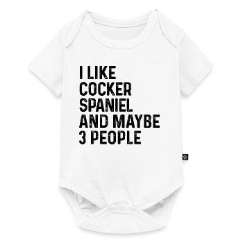 Ich mag Cocker Spaniel und vielleicht 3 Personen Hundeliebhaber - Baby Premium Kurzarmbody - Weiß - Vorne