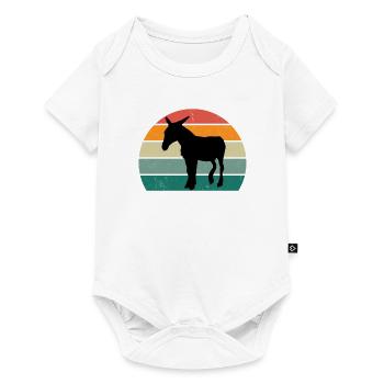 Âne Animaux Gris IA Têtu Animal Chevauchant Âne - Body à manches courtes Premium Bébé - blanc - Devant