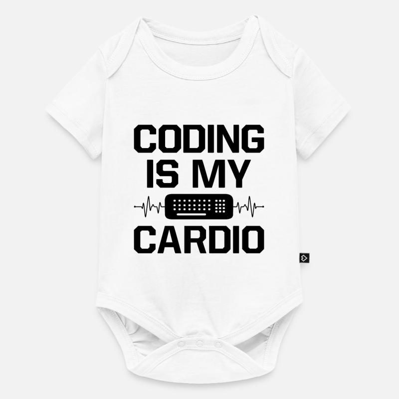 Coding Is My Cardio Programming Coder Computer Gee - Baby Premium Kurzarmbody - Weiß