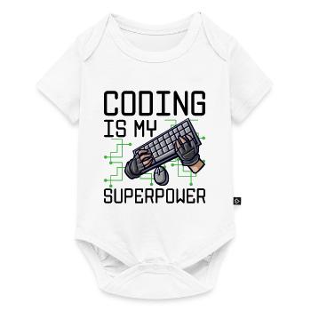 Coding Is My Superpower Programming Coder Computer - Baby Premium Kurzarmbody - Weiß - Vorne
