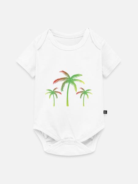 Palmen - Baby Premium Kurzarmbody - Weiß