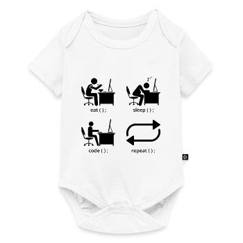 Eat Sleep Code Repeat Coder Programmer Software De - Baby Premium Kurzarmbody - Weiß - Vorne
