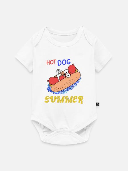 Hotdog Sommerurlaub lustig - Baby Premium Kurzarmbody - Weiß