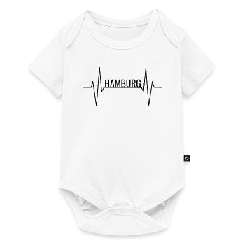 Hamburg Hansestadt Herzschlag - Baby Premium Kurzarmbody - Weiß - Vorne