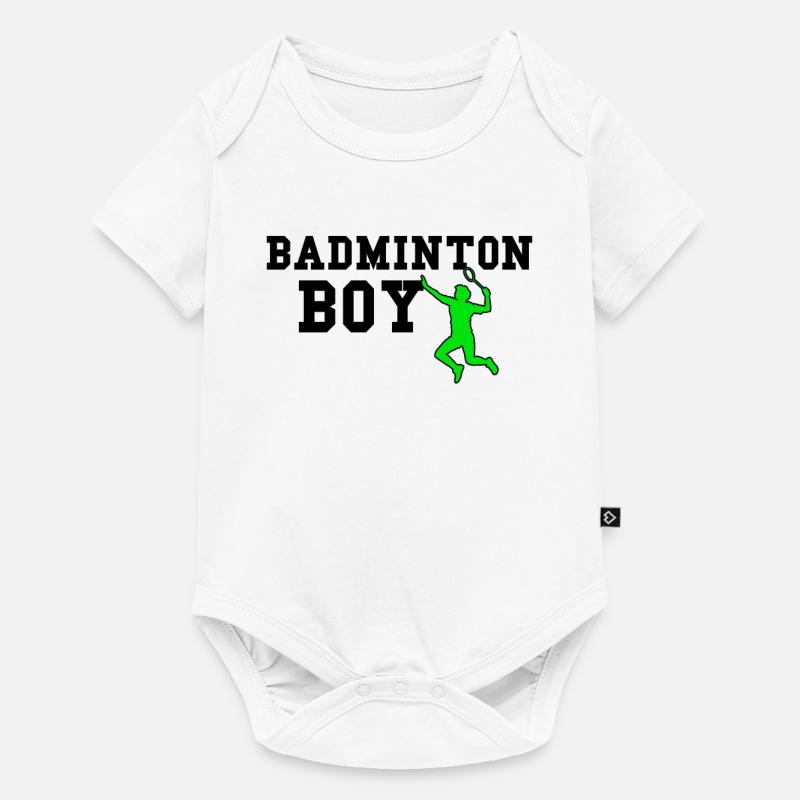 garçon de badminton - Body à manches courtes Premium Bébé - blanc