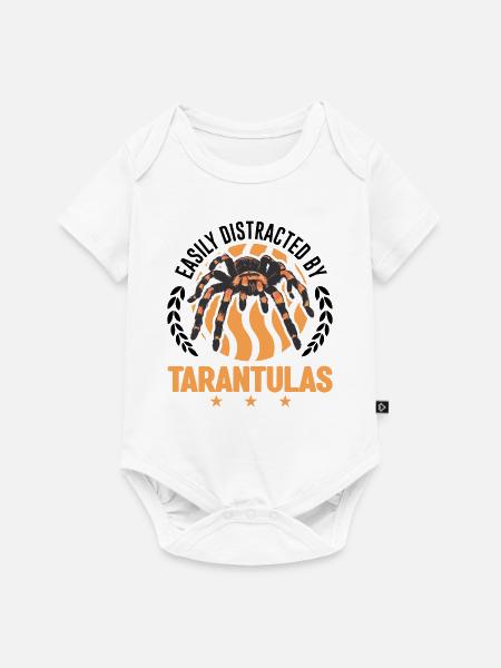 Easily distracted by Tarantulas Tarantel - Baby Premium Kurzarmbody - Weiß