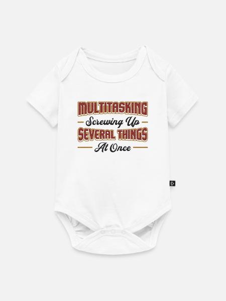 Multitasking-Aufschrauben mehrerer Dinge - Baby Premium Kurzarmbody - Weiß