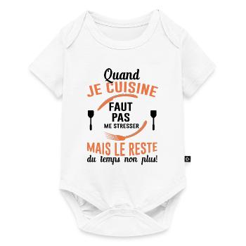 Cuisine Cuisinier Restaurant Cadeau Cuisinière Bbq - Body à manches courtes Premium Bébé - blanc - Devant