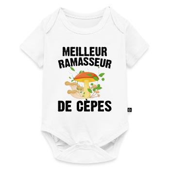 Meilleur Ramasseur De Cèpes Champignon Cadeau Cèpe - Body à manches courtes Premium Bébé - blanc - Devant