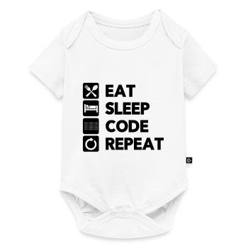 Eat Sleep Code Repeat Coder Programmer Software De - Baby Premium Kurzarmbody - Weiß - Vorne