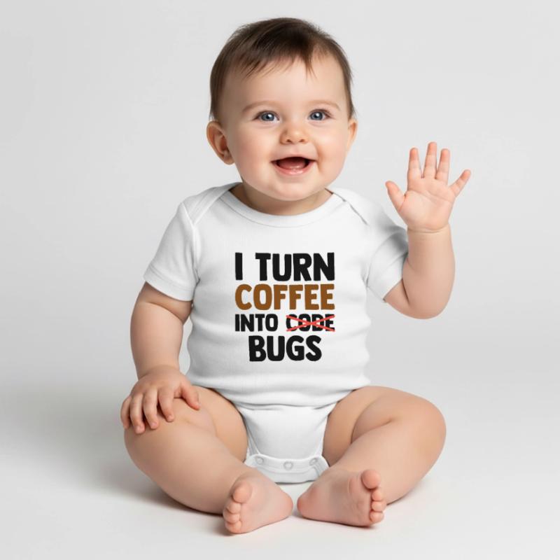 I Turn Coffee Into Bugs Coding Programming Softwar Baby Premium Kurzarmbody
