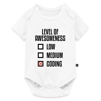 Level Of Awesomeness Low Medium Coding Programming - Baby Premium Kurzarmbody - Weiß - Vorne