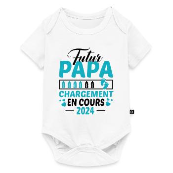 Futur Papa 2024 Idée Cadeau Annonce Grossesse - Body à manches courtes Premium Bébé - blanc - Devant