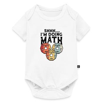 Chut, je fais des maths drôles d’haltérophilie - - Body à manches courtes Premium Bébé - blanc - Devant