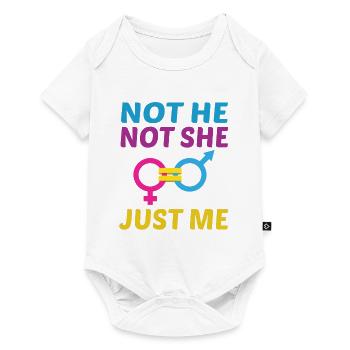 Not He Not She Just Me Lesbian Proud Rainbow Queer - Baby Premium Kurzarmbody - Weiß - Vorne