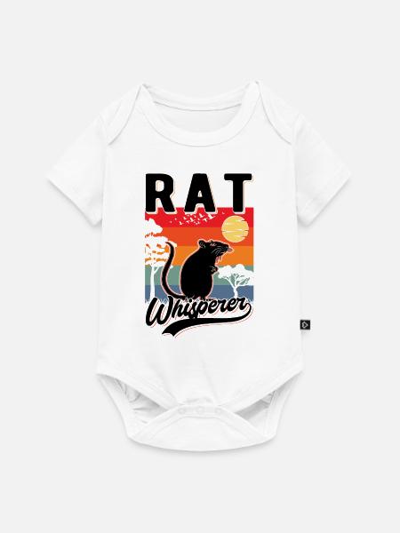 Rattenflüsterer Ratte Geschenk - Baby Premium Kurzarmbody - Weiß