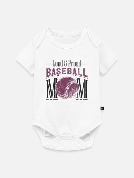 Laut und stolze Baseball-Mutter - Baby Premium Kurzarmbody - Weiß