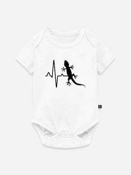 Eidechse Herzschlag - Baby Premium Kurzarmbody - Weiß