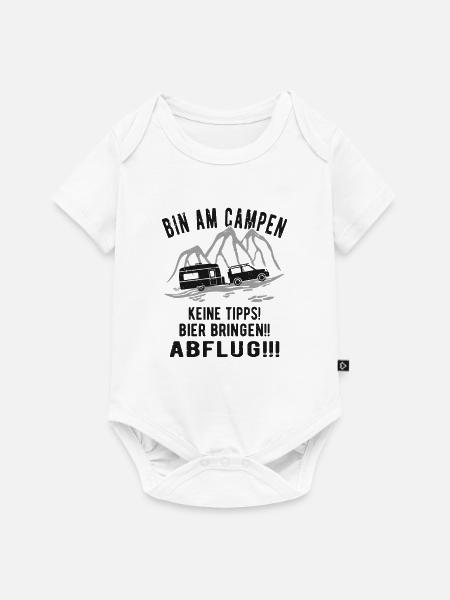 Lustiges Wohnwagen Campen - Baby Premium Kurzarmbody - Weiß
