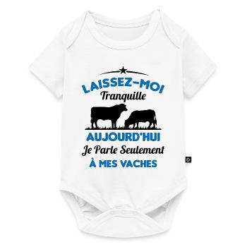 Je parle Seulement à Mes Vaches - Body à manches courtes Premium Bébé - blanc - Devant