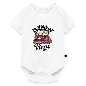 Juste un papa qui aime le vinyle - disc jockey - Body à manches courtes Premium Bébé - blanc - Devant