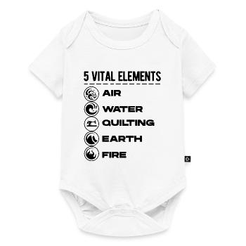 5 Vital Elements Air Water Quilting Earth Fire Kni - Baby Premium Kurzarmbody - Weiß - Vorne