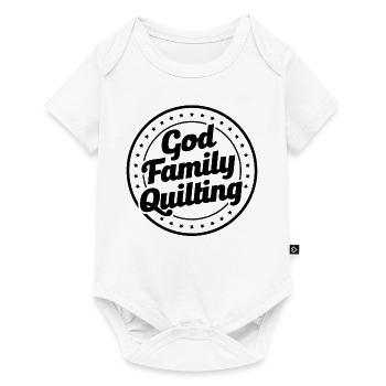 God Family Quilting Knitting Crocheting Sewing Bal - Baby Premium Kurzarmbody - Weiß - Vorne