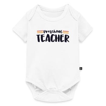 Retro Vorschullehrer Matching 70s Vintage Back - Baby Premium Kurzarmbody - Weiß - Vorne