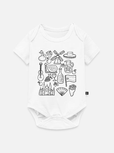 Spanien - Baby Premium Kurzarmbody - Weiß