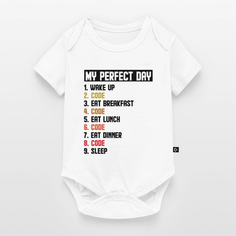 My Perfect Day Wake Up Code Software Developer Pro Baby Premium Kurzarmbody