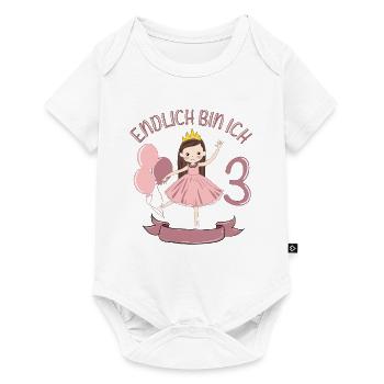Prinzessin Geburtstagshirt Endlich 3 Jahre Mädchen - Baby Premium Kurzarmbody - Weiß - Vorne