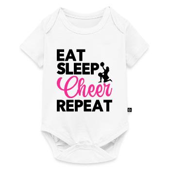 Eat Sleep Cheer Repeat Cheerleading Cheerleader Gy - Baby Premium Kurzarmbody - Weiß - Vorne