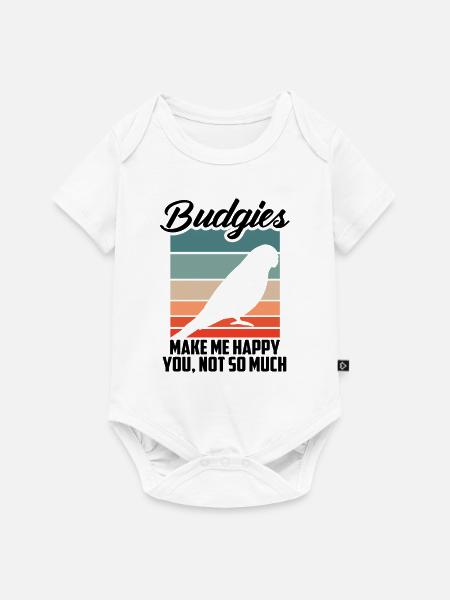 Wellensittiche Machen Mich Glücklich - Baby Premium Kurzarmbody - Weiß