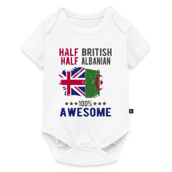 Half British Half Albanian - Baby Premium short-sleeve bodysuit - white - Front