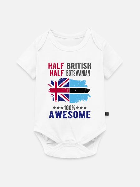 Halb Brite Halb Batswana - Baby Premium Kurzarmbody - Weiß