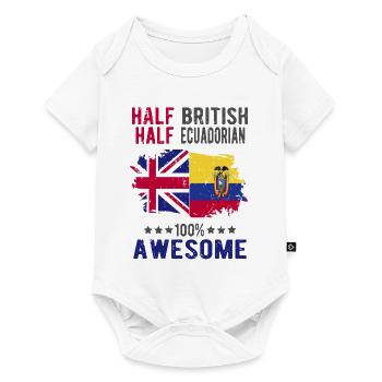 Halb Brite Halb Ecuadorianer - Baby Premium Kurzarmbody - Weiß - Vorne