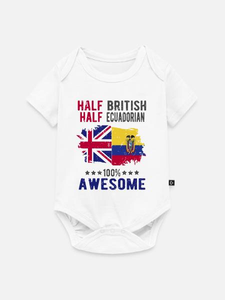 Halb Brite Halb Ecuadorianer - Baby Premium Kurzarmbody - Weiß