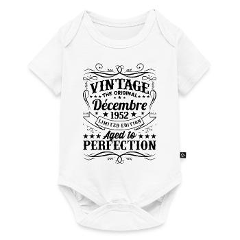 Vintage Flourish Cadeau Anniversaire Décembre 1952 - Body à manches courtes Premium Bébé - blanc - Devant