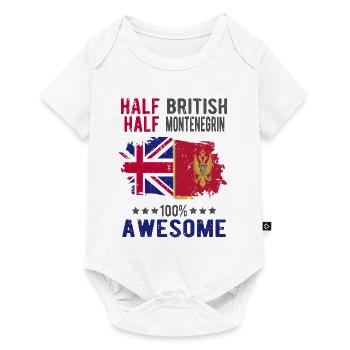 Halb Brite Halb Montenegriner - Baby Premium Kurzarmbody - Weiß - Vorne