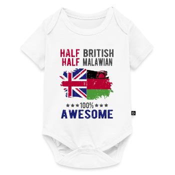 Halb Brite Halb Malawi - Baby Premium Kurzarmbody - Weiß - Vorne