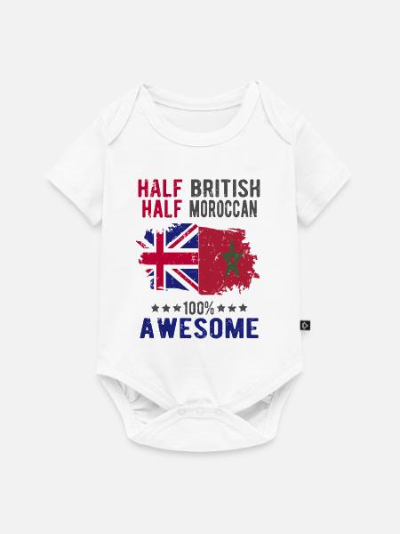 Halb Brite Halb Marokkaner - Baby Premium Kurzarmbody - Weiß
