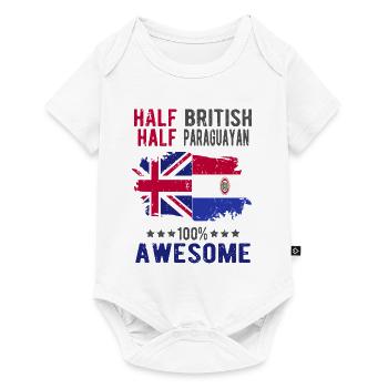Halb Brite Halb Paraguayer - Baby Premium Kurzarmbody - Weiß - Vorne