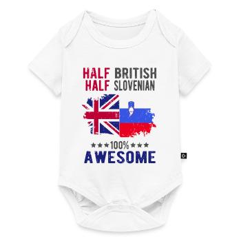 Half British Half Slovenian - Baby Premium short-sleeve bodysuit - white - Front