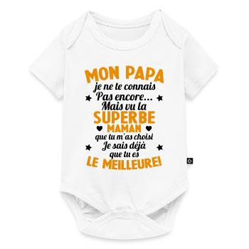 Annonce grossesse Cadeau Futur Papa Future Maman - Body à manches courtes Premium Bébé - blanc - Devant