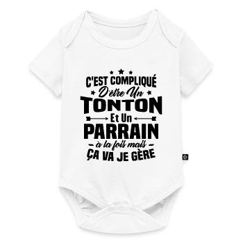 C'est compliqué d'être un tonton et un parrain - Body à manches courtes Premium Bébé - blanc - Devant
